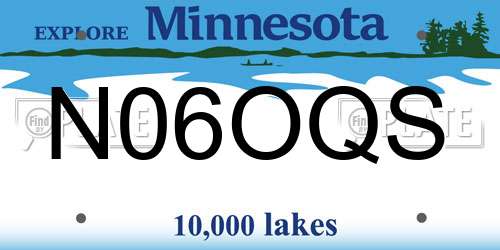 N06OQS Minnesota License Plate