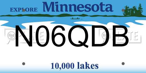 N06QDB Minnesota License Plate