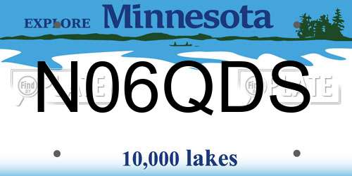 N06QDS Minnesota License Plate