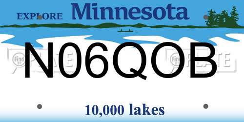 N06QOB Minnesota License Plate