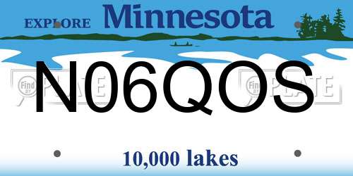 N06QOS Minnesota License Plate