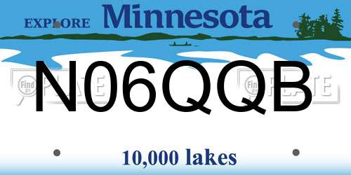N06QQB Minnesota License Plate