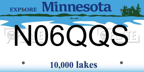 N06QQS Minnesota License Plate