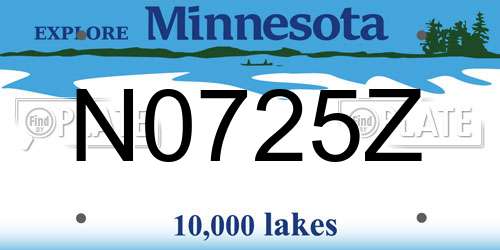 N0725Z Minnesota License Plate