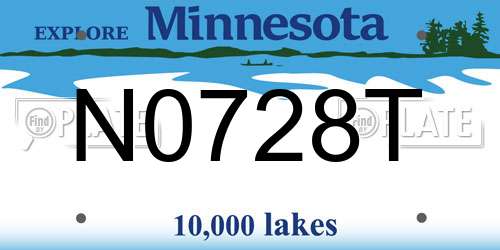 N0728T Minnesota License Plate