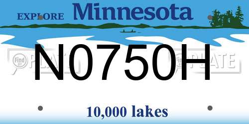N0750H Minnesota License Plate