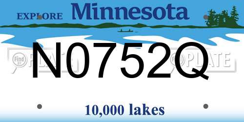 N0752Q Minnesota License Plate