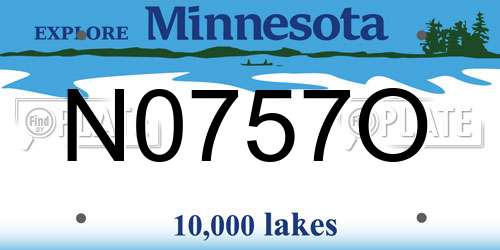 N0757O Minnesota License Plate