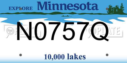N0757Q Minnesota License Plate