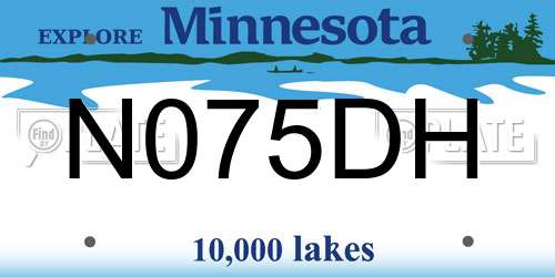 N075DH Minnesota License Plate