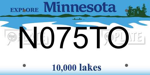 N075TO Minnesota License Plate