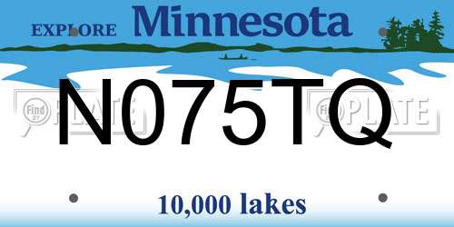 N075TQ Minnesota License Plate
