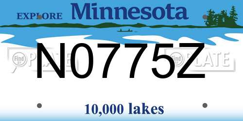 N0775Z Minnesota License Plate