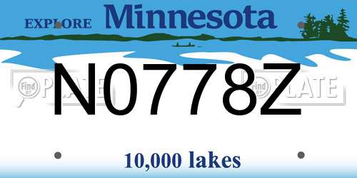 N0778Z Minnesota License Plate