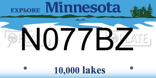 N077BZ Minnesota License Plate