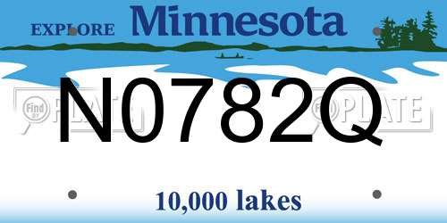 N0782Q Minnesota License Plate