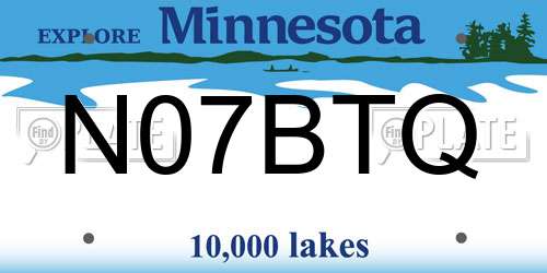 N07BTQ Minnesota License Plate