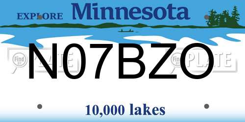 N07BZO Minnesota License Plate