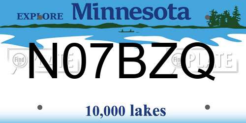 N07BZQ Minnesota License Plate