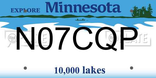 N07CQP Minnesota License Plate
