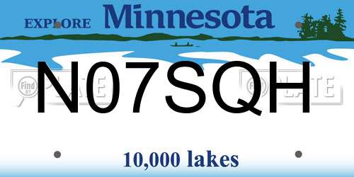 N07SQH Minnesota License Plate
