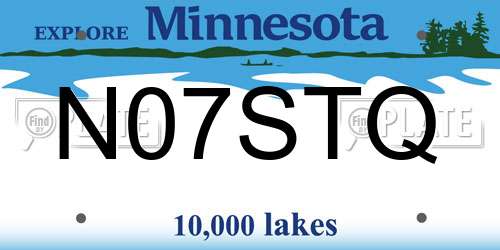 N07STQ Minnesota License Plate