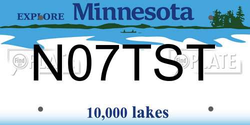 N07TST Minnesota License Plate