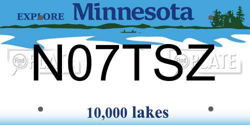N07TSZ Minnesota License Plate
