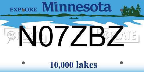 N07ZBZ Minnesota License Plate