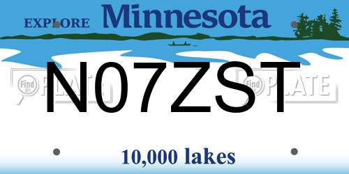 N07ZST Minnesota License Plate