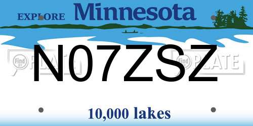 N07ZSZ Minnesota License Plate