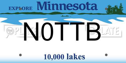 N0TTB Minnesota License Plate