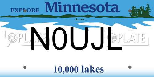 N0UJL Minnesota License Plate