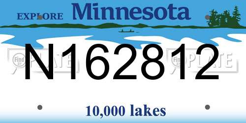 N162812 Minnesota License Plate