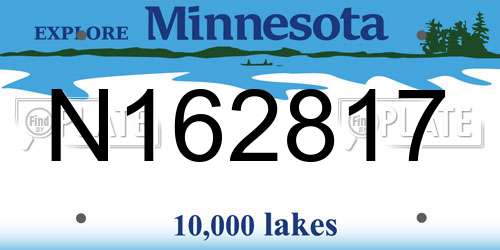 N162817 Minnesota License Plate