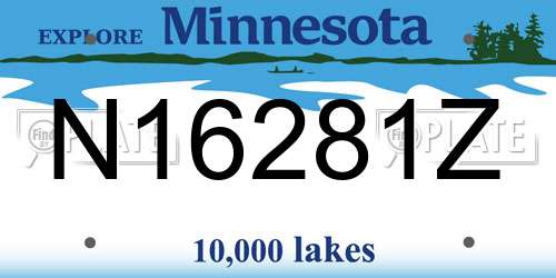 N16281Z Minnesota License Plate
