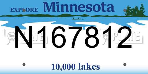 N167812 Minnesota License Plate