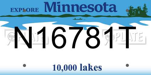 N16781T Minnesota License Plate