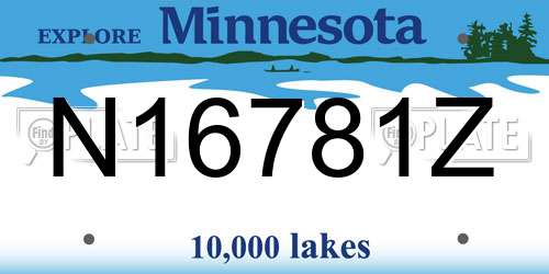 N16781Z Minnesota License Plate