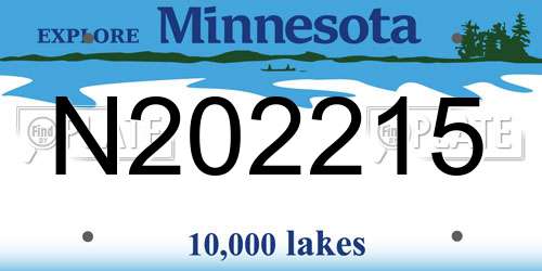 N202215 Minnesota License Plate