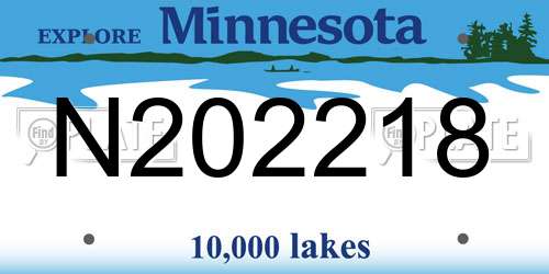 N202218 Minnesota License Plate
