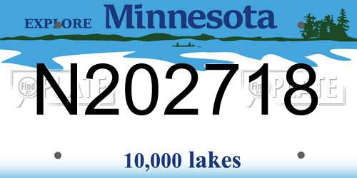 N202718 Minnesota License Plate