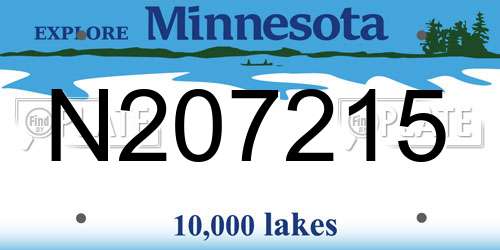 N207215 Minnesota License Plate