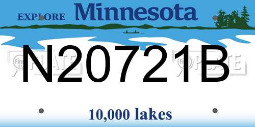 N20721B Minnesota License Plate