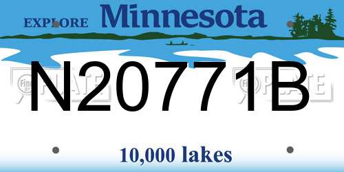 N20771B Minnesota License Plate