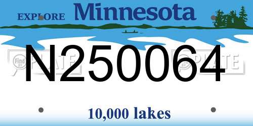 N250064 Minnesota License Plate