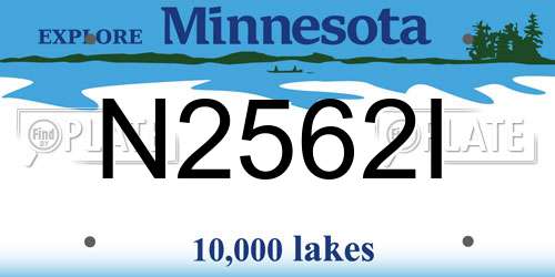 N2562I Minnesota License Plate