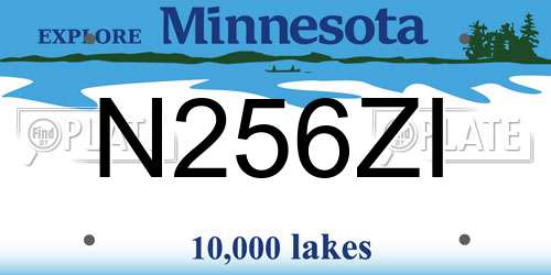 N256ZI Minnesota License Plate