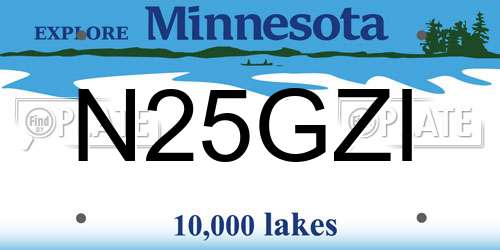 N25GZI Minnesota License Plate
