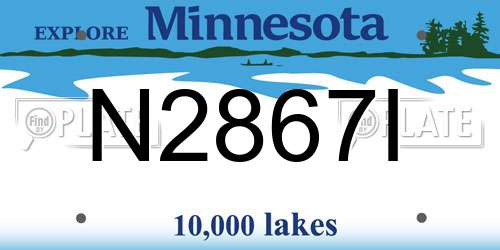 N2867I Minnesota License Plate